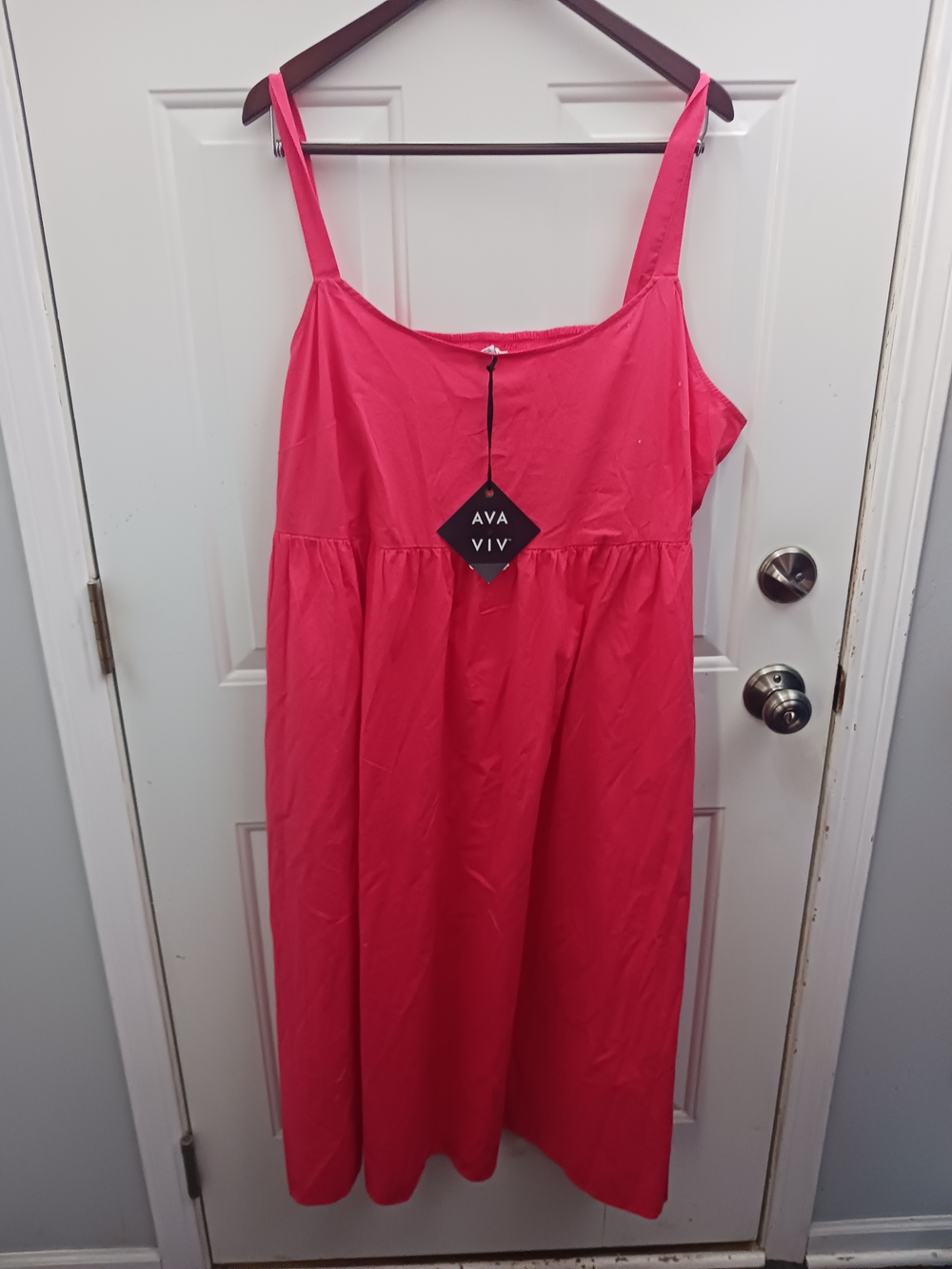 Ava & Viv Hot Pink Elastic Waist Maxi Skirt